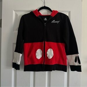 Size L Disney Parks Kids Mickey Mouse Zip Hoodie Jacket Red Black Youth